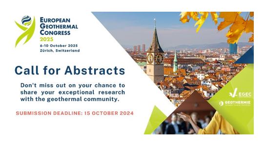 Call for Abstracts for the European Geothermal Congress 2025!